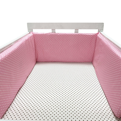 Soft cotton baby bed rail guard by eprolo, designed as an anti-fall fence to keep infants safe in their crib.