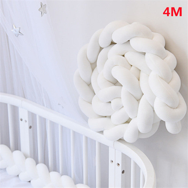 Knotted Plush Cushion Braided Cot & Crib Bumper