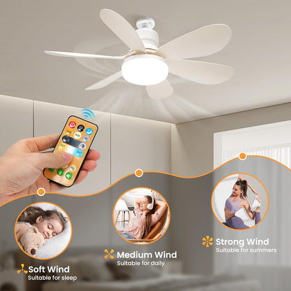 HOMCOM modern LED ceiling fan with light and dimmable E27 bulb, 30W, ideal for bedroom or living room.