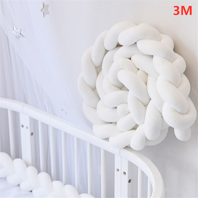 Knotted Plush Cushion Braided Cot & Crib Bumper