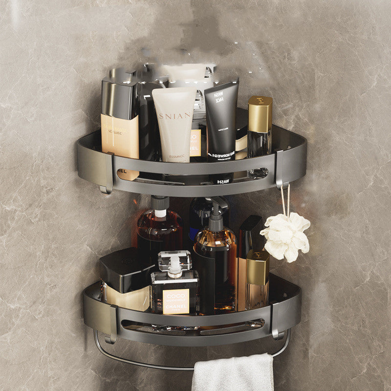 Bathroom Triangle Wall Shelf – Perforated Hanging Storage Rack