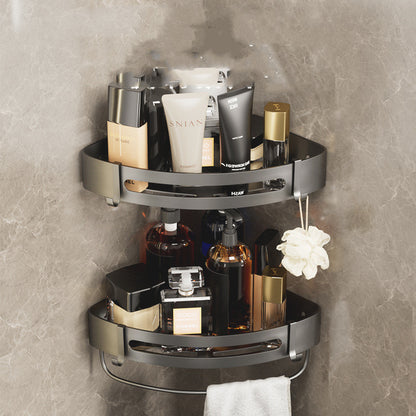 Bathroom Triangle Wall Shelf – Perforated Hanging Storage Rack