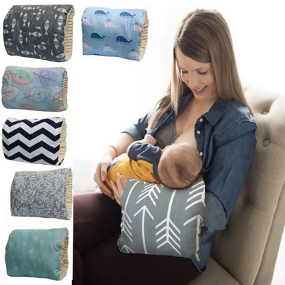 Adjustable cotton nursing arm pillow by eprolo, designed for comfortable breastfeeding with a supportive cushion and ergonomic shape.
