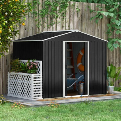 7.7×5.7ft Metal Garden Shed – Galvanised Outdoor Storage with Vents