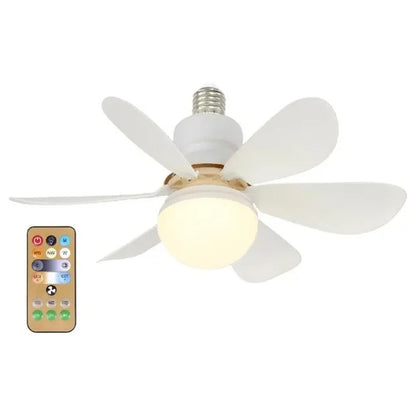 HOMCOM modern LED ceiling fan with light and dimmable E27 bulb, 30W, suitable for bedroom or living room, sleek design.