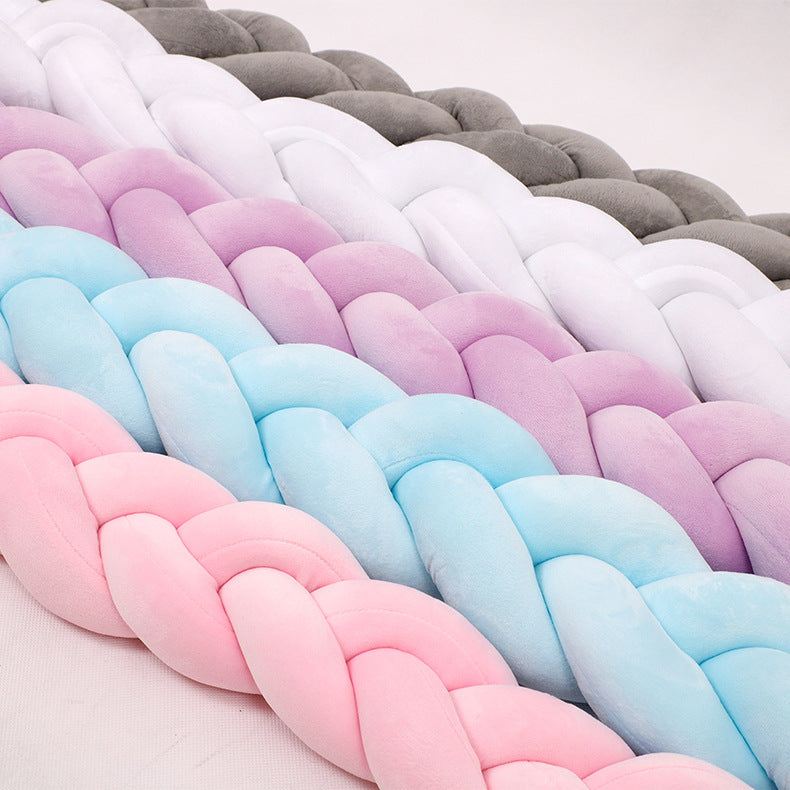 Knotted Plush Cushion Braided Cot & Crib Bumper