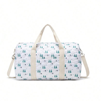 Large embroidered travel bag by eprolo featuring sturdy handles, spacious main compartment, and detailed embroidery design.