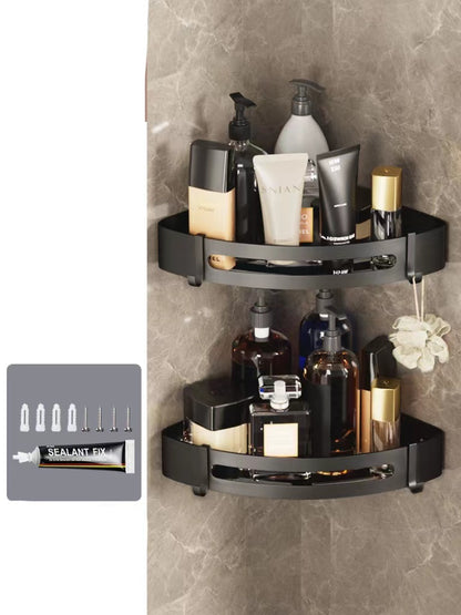 Bathroom Triangle Wall Shelf – Perforated Hanging Storage Rack