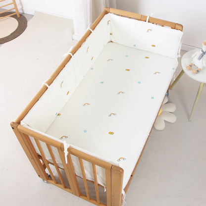 HOMCOM baby crib bed circumference soft bag with anti-collision padding, removable and washable for safe, comfortable baby bedding.