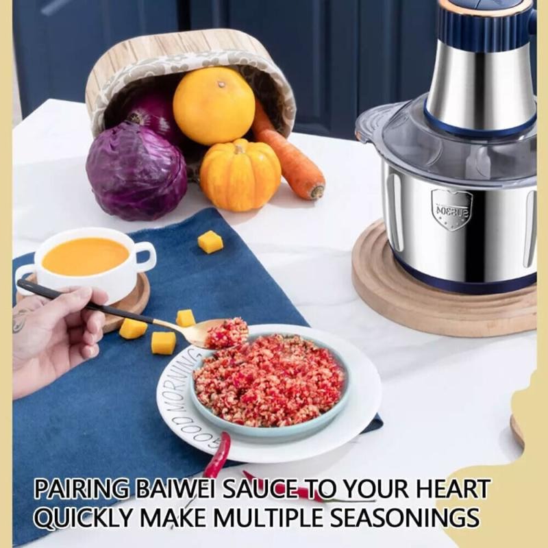 HOMCOM 5L electric meat grinder with food processor, chopper, sausage maker, and UK plug, heavy-duty kitchen appliance