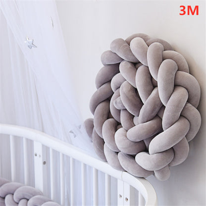 Knotted Plush Cushion Braided Cot & Crib Bumper