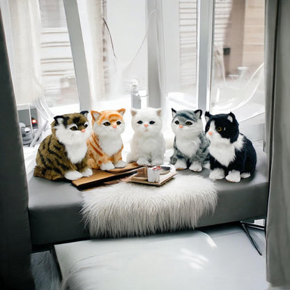 Colorful 14cm standing cat figurines by MSL in assorted colors, featuring playful feline designs for home decor or collectibles.