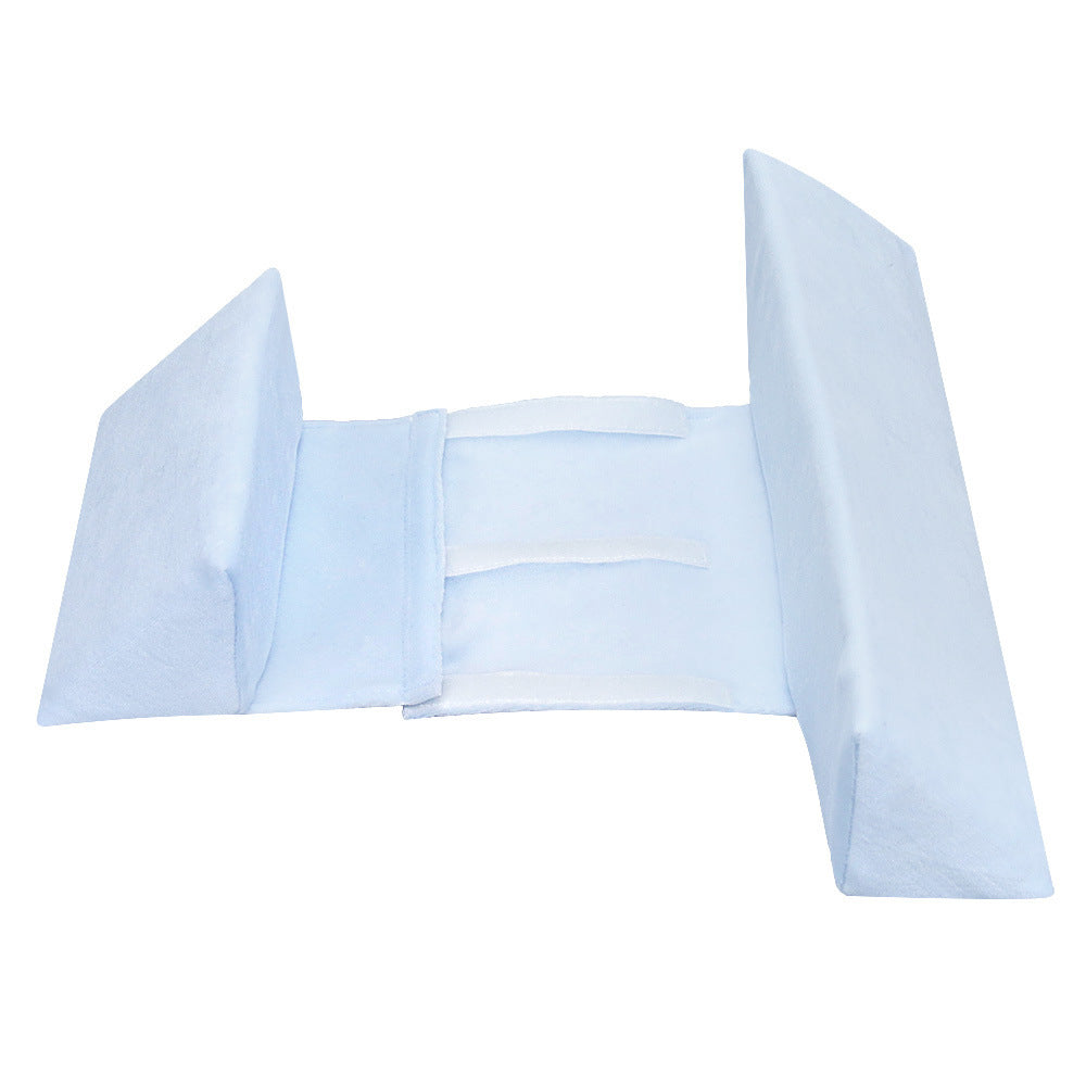 Baby side sleeping pillow by eprolo with ergonomic design for anti-head deviation support, soft fabric and contoured shape.