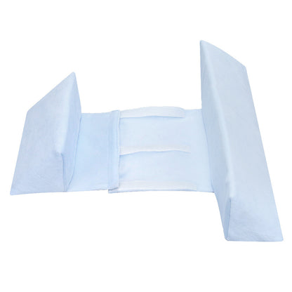 Baby side sleeping pillow by eprolo with ergonomic design for anti-head deviation support, soft fabric and contoured shape.