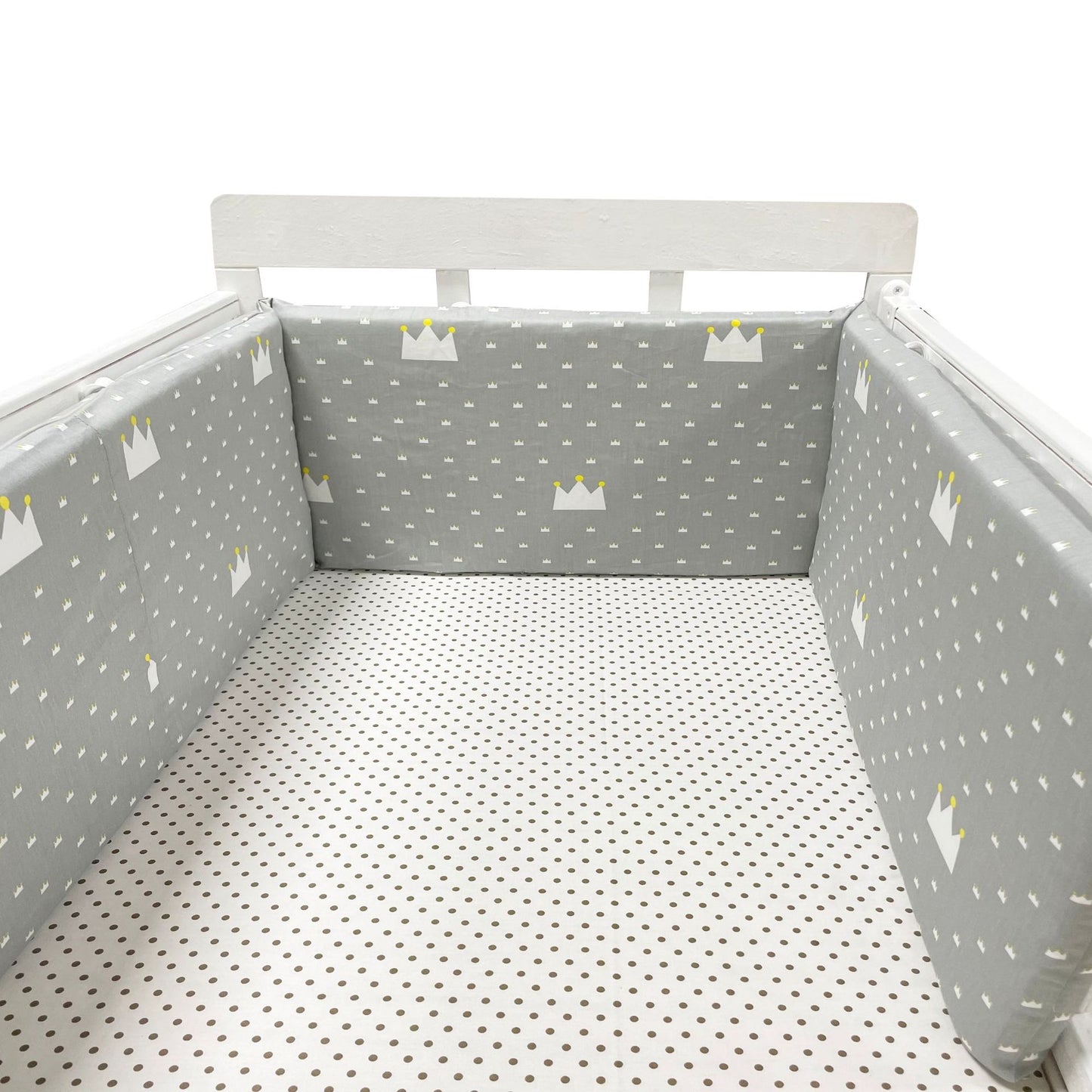 Soft cotton baby bed rail guard by eprolo, designed as an anti-fall fence for safety and protection in cribs.