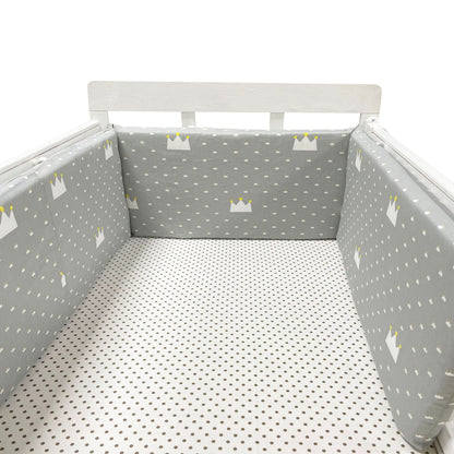Soft cotton baby bed rail guard by eprolo, designed as an anti-fall fence for safety and protection in cribs.