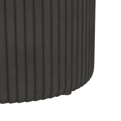 HOMCOM round pouffe with cushioned top and hidden storage space, serving as a comfortable footstool and versatile storage solution.