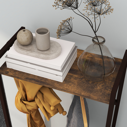 Clothes Hanging Rail with 3 Fabric Drawers Storage Shelves for Hallway