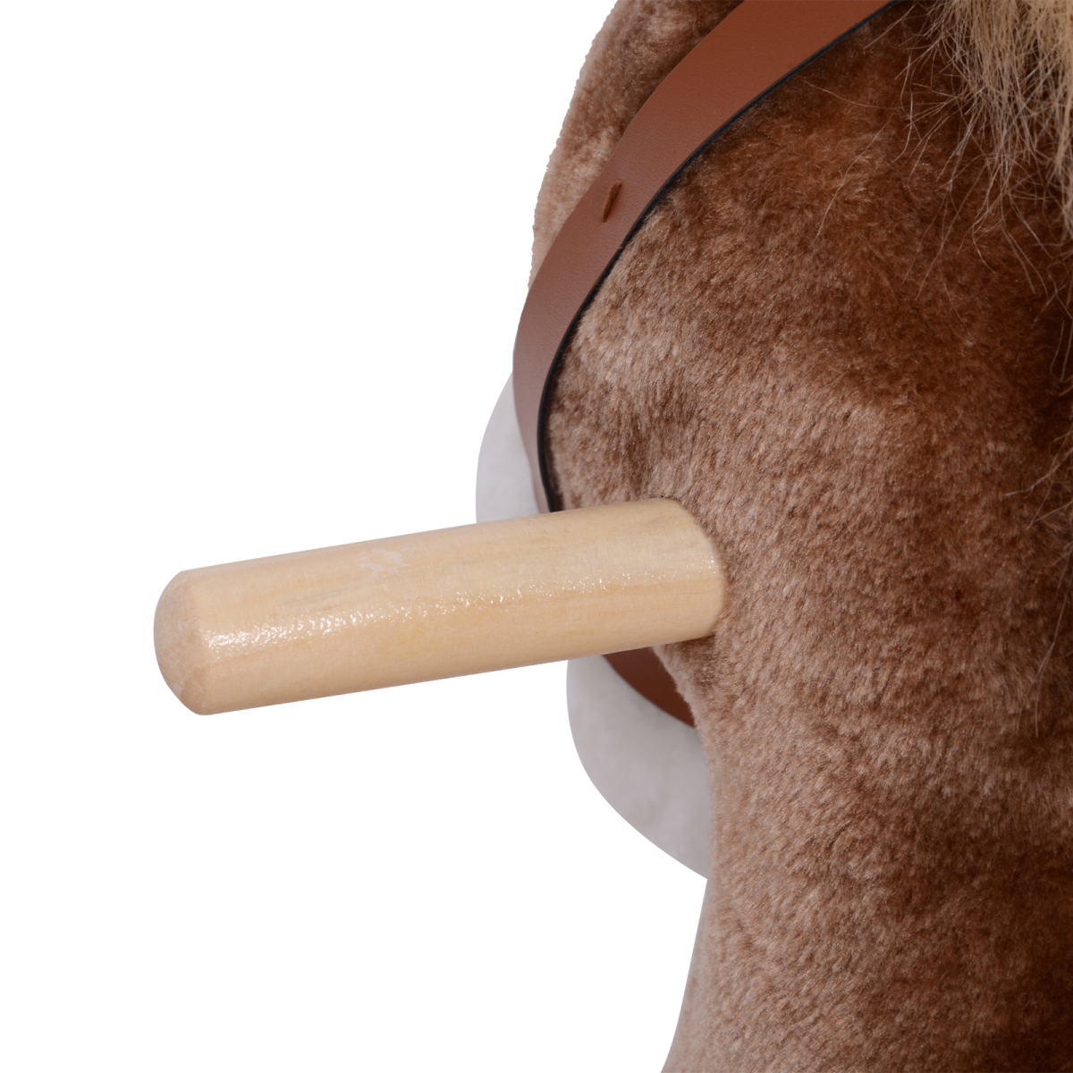 Wooden plush kids rocking horse by HOMCOM, children’s ride-on toy for ages 3+, featuring a comfortable plush seat and sturdy wooden frame.