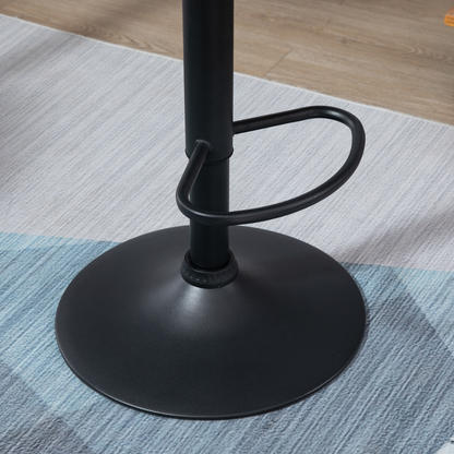 Pair of dark grey HOMCOM fabric bar stools with adjustable height and modern design, set of 2 counter chairs.