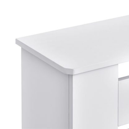 White MDF radiator cover from HOMCOM, 152cm slatted radiator cabinet with a sleek, modern design for home heating decor.