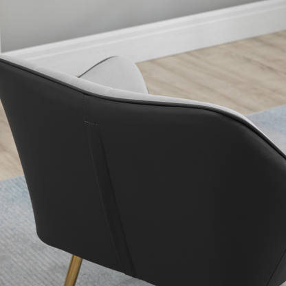 Accent Chairs Velvet Armchairs for Living Room and Bedroom Light Grey HOMCOM