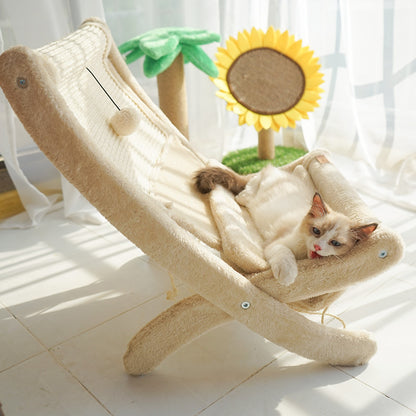 HOMCOM pet cat sofa bed sunbathing chair with soft fabric and cozy design, perfect for cats to relax and nap comfortably.