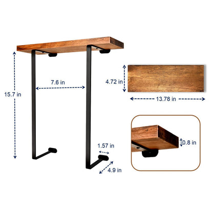 HOMCOM bathroom towel rack with iron and wood wall art, wall-mounted towel storage and holder, modern bathroom organization accessory