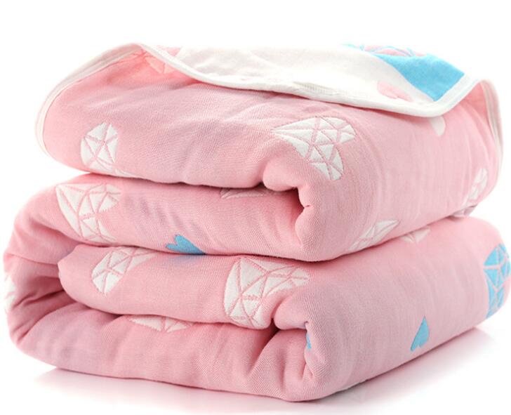Soft eprolo baby muslin cotton blanket with 6 layers, ideal for swaddling and keeping infants cozy and comfortable.