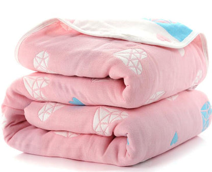 Soft eprolo baby muslin cotton blanket with 6 layers, ideal for swaddling and keeping infants cozy and comfortable.