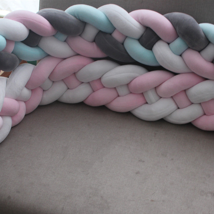 Knotted Plush Cushion Braided Cot & Crib Bumper