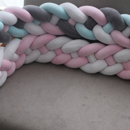 Knotted Plush Cushion Braided Cot & Crib Bumper