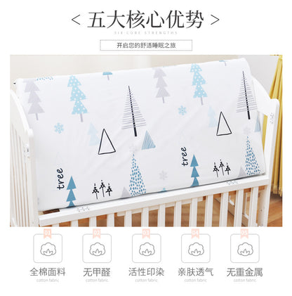 Cotton baby bed sheet with cartoon design, suitable for children's beds, by HOMCOM, soft and comfortable for infants.