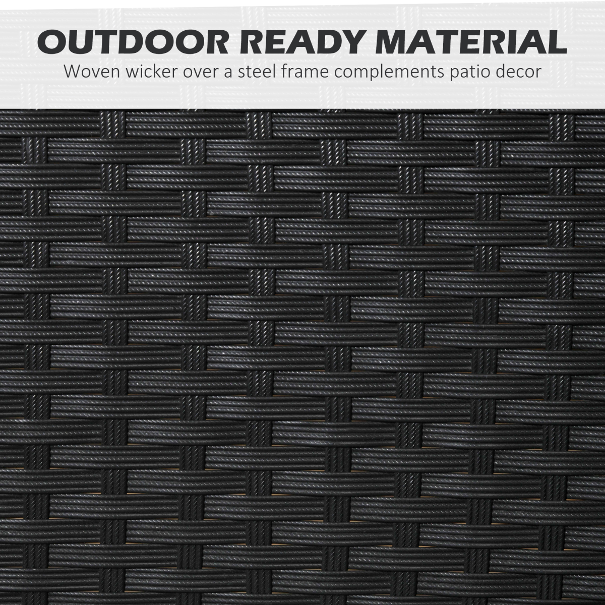 Outsunny 4-seater black rattan garden dining set with umbrella hole and matching chairs for outdoor patio dining.