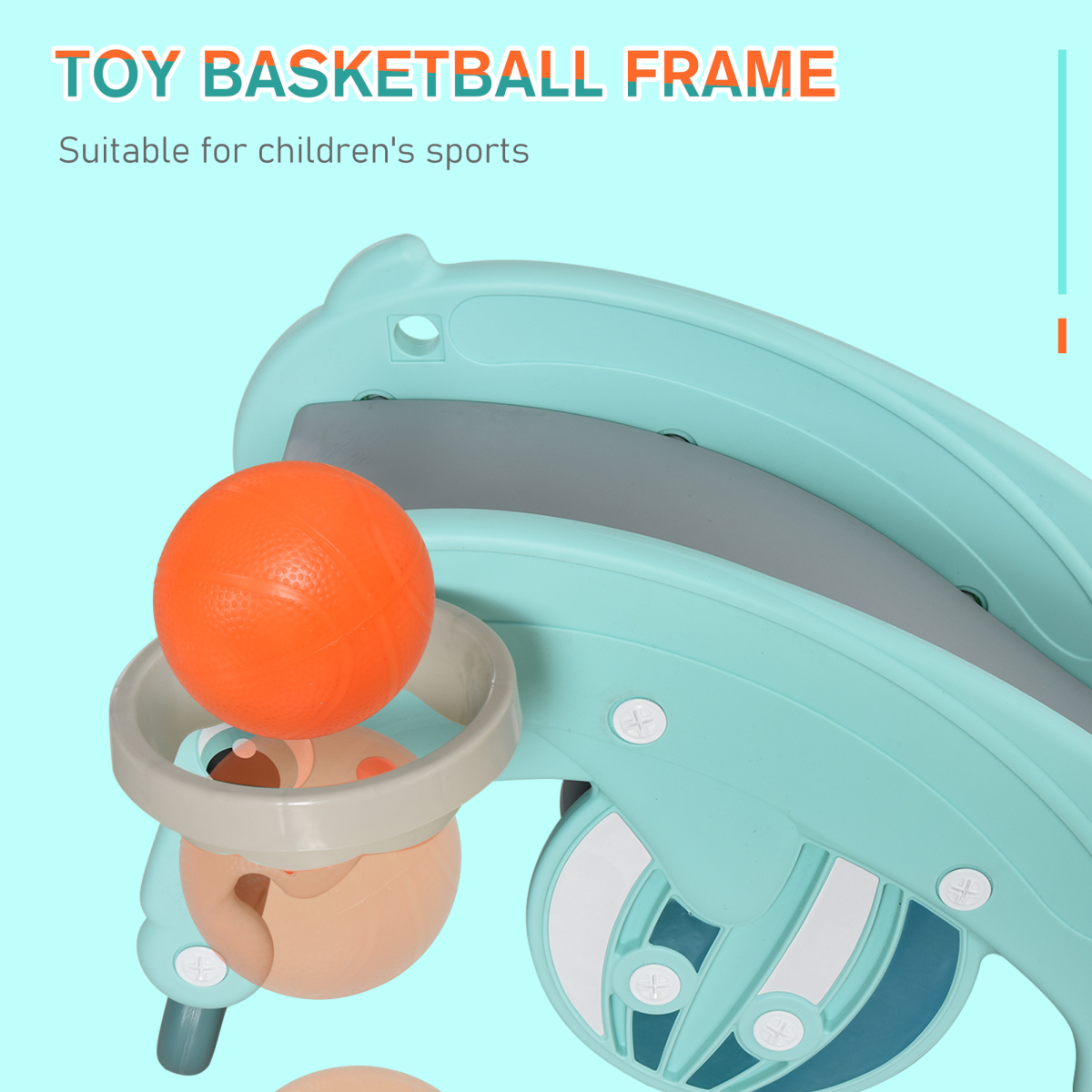 Portable 3-in-1 baby rocking horse, slide, and basketball hoop for children aged 3-5, suitable for active play and development