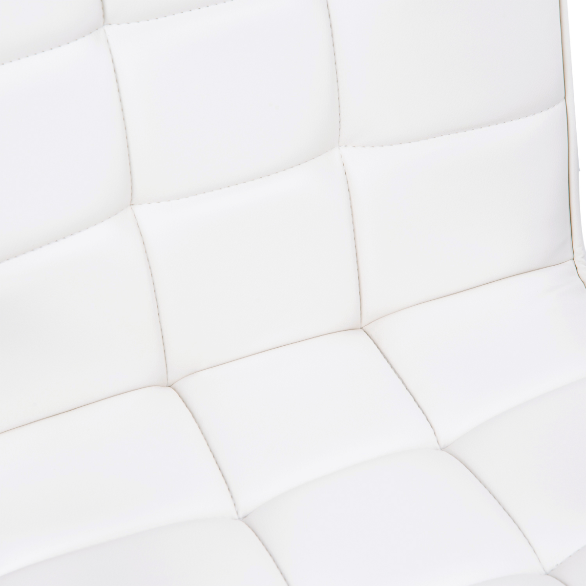 Mid Back PU Leather Home Office Chair Swivel Desk Chair with Arm, Wheel, White