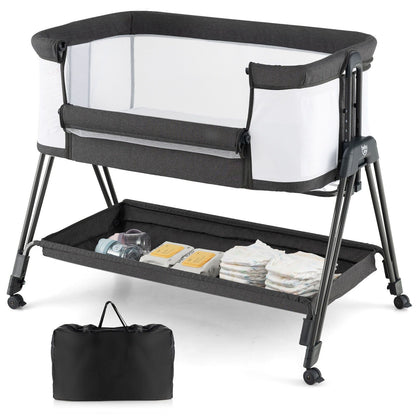 Livoshop baby bedside crib with mattress for newborns up to 9kg, featuring a cozy, secure sleeping space for infants.