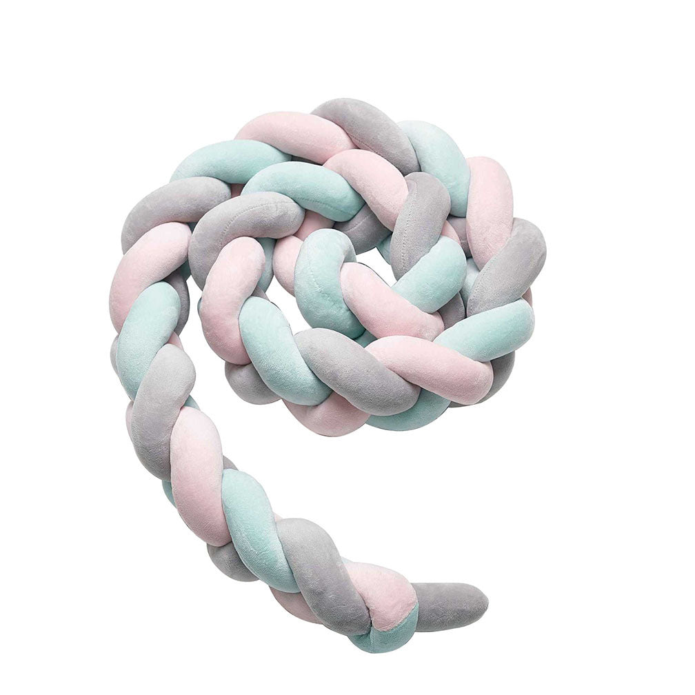 Knotted Plush Cushion Braided Cot & Crib Bumper