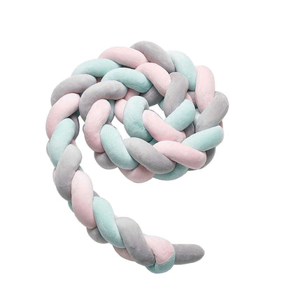 Knotted Plush Cushion Braided Cot & Crib Bumper