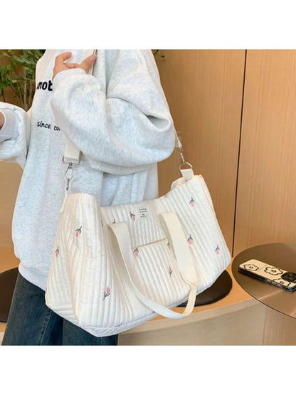 Large embroidered travel bag by eprolo featuring durable fabric, spacious interior, and stylish embroidered design for versatile use.