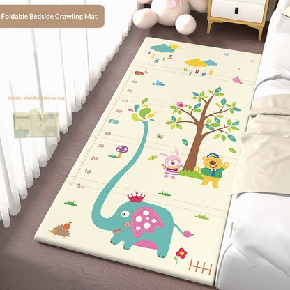 HOMCOM foldable baby crib side mat for protection, shown in the living room, with soft padding and easy-to-assemble design.