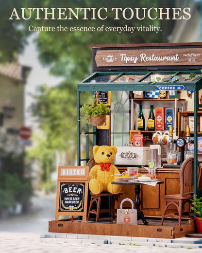 Rolife DIY Miniature House Kit – Tipsy Restaurant Model for Adults & Kids