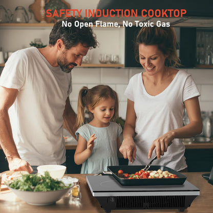 HOMCOM 2200W black crystal panel induction cooker with 5 cooking zones, sleek design, and digital control panel.