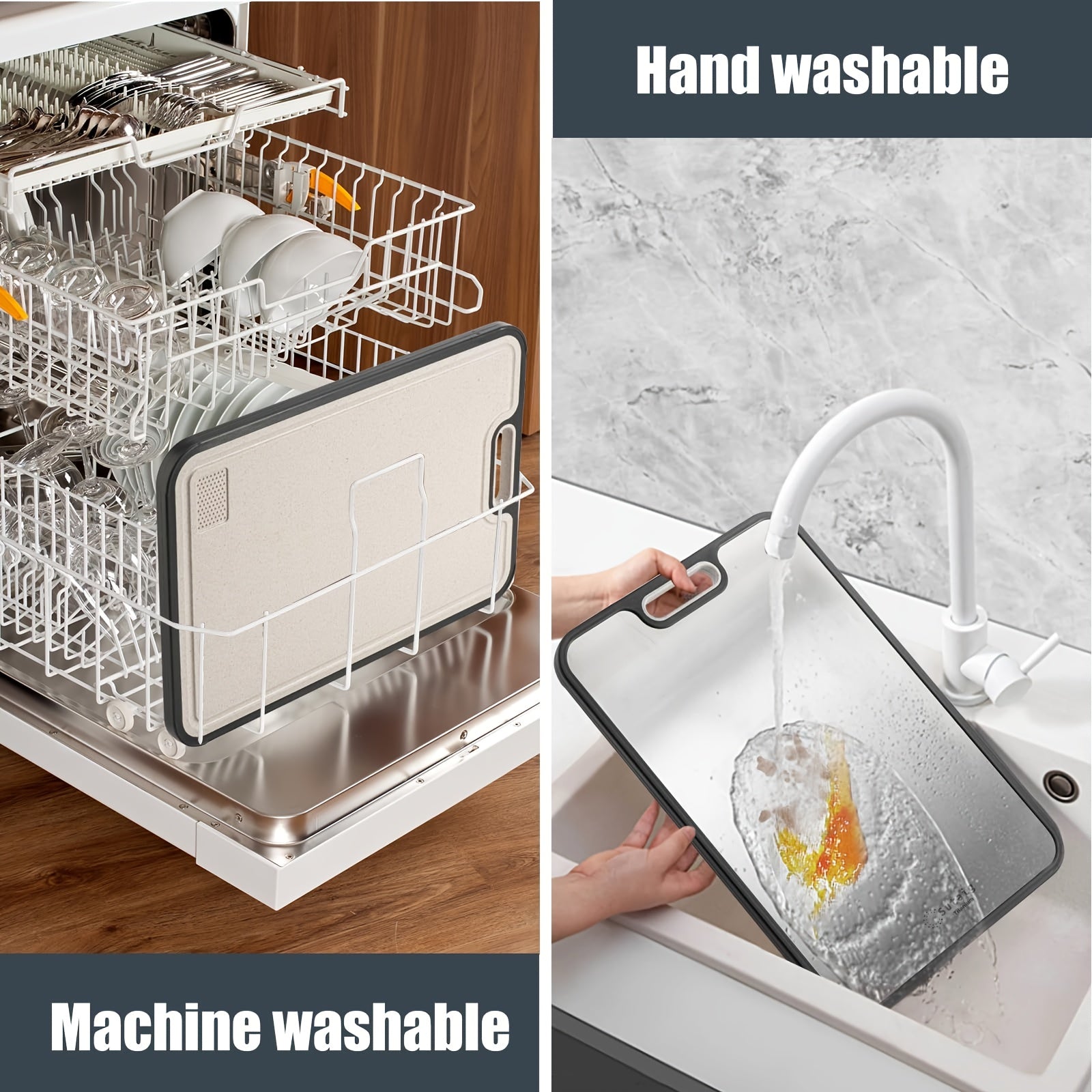 HOMCOM double-sided stainless steel chopping board with anti-slip base and handle, suitable for meat, vegetables, and fruits in kitchen or camping