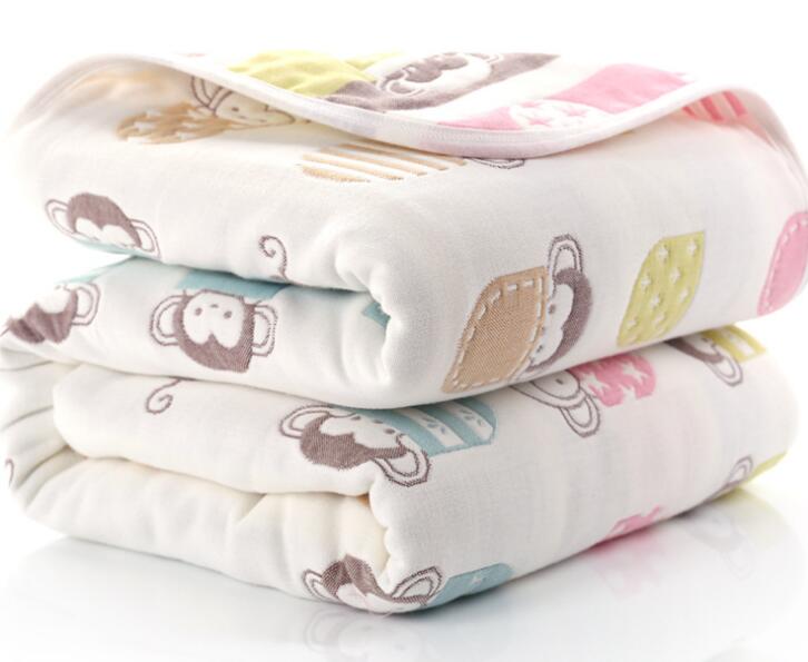 Soft eprolo baby muslin cotton blanket with 6 layers, perfect for swaddling and keeping newborns cozy and comfortable.