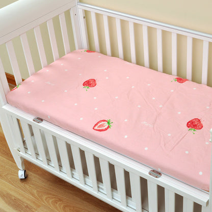 HOMCOM baby cotton bed sheet with colorful cartoon design, suitable for children's beds and baby bedding.