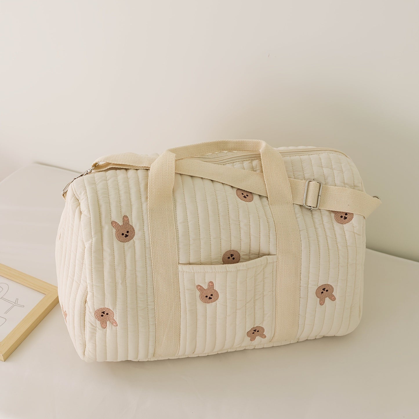 Large embroidered travel bag by eprolo, Boston-style with spacious capacity, durable fabric, and stylish embroidered design.