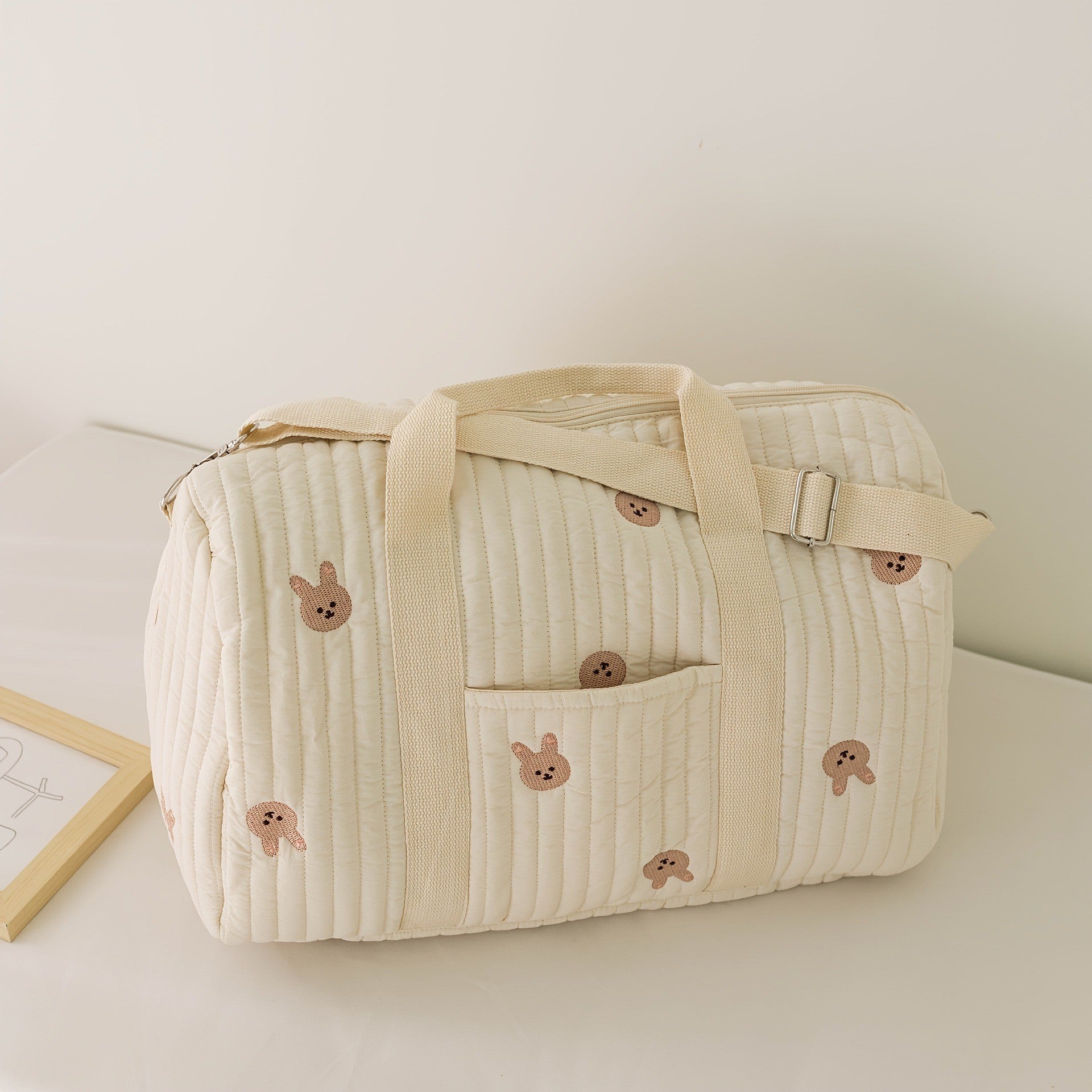 Large embroidered travel bag by eprolo, Boston-style with spacious capacity, durable fabric, and stylish embroidered design.