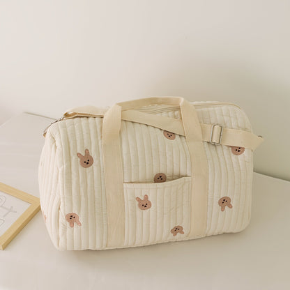 Large embroidered travel bag by eprolo, Boston-style with spacious capacity, durable fabric, and stylish embroidered design.