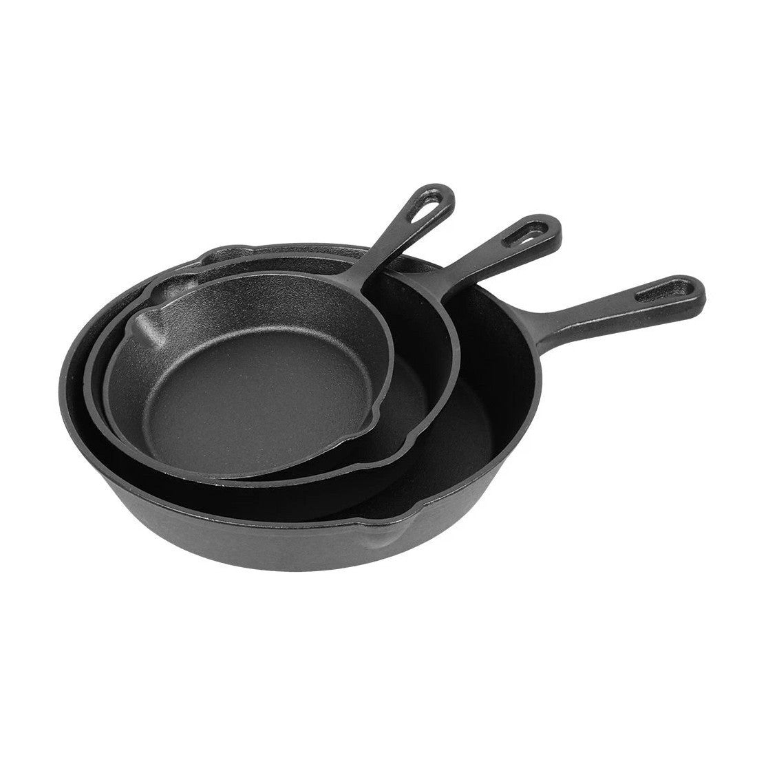 HOMCOM cast iron non-stick skillet griddle with seasoned surface, ideal for frying, cooking, and grilling.